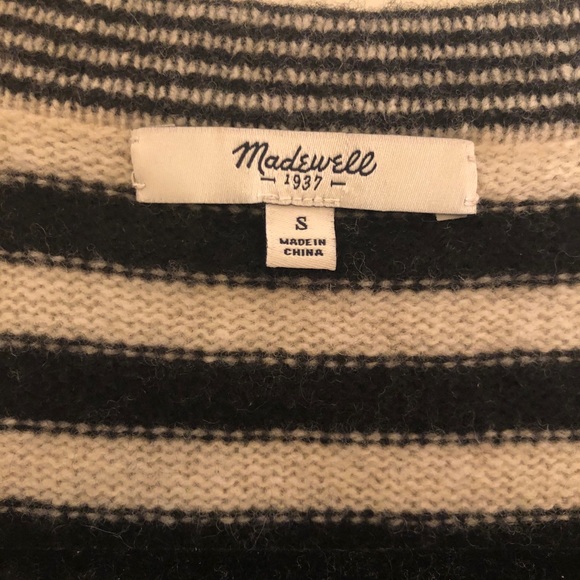 Madewell 100% Merino Wool Striped Cardigan Sweater - Picture 3 of 6